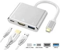 PremiumCord Adaptér USB-C na HDMI + USB3.0 + PD, rozlišení 4K a FULL HD 1080p