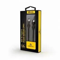 GEMBIRD Kabel USB PD (Power Delivery), 100W, Type-C na Type-C kabel (CM/CM), 1,5m, datový a napájecí, černá
