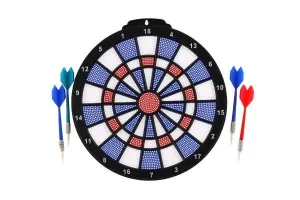 Terč so šípkami 4ks plast priemer 28cm v krabici 39x31x3cm