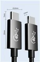 PREMIUMCORD USB4™ 40Gbps 8K@60Hz kábel Thunderbolt 3, 0,5 m