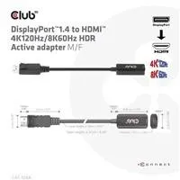 Club3D Active DisplayPort adaptér 1.4 na HDMI 4K120HZ HDR (M/F), čierna