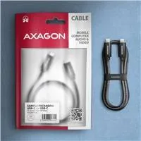 AXAGON BUCM2-CM20AB, CHARGE kábel USB-C  USB-C, 2m, Hi-Speed USB, PD 240W 5A, ALU, oplet, čierny