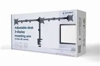 GEMBIRD Držák 3 monitorů na stůl MA-D3-01, naklápěcí, až do 27” a 7kg, černý