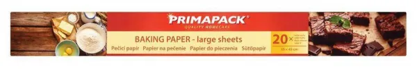 Papier Primapack, na pečenie, veľké hárky 33x45 cm, 20 ks