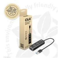 Club3D Rozbočovač, USB-A 3.2 Gen1 na 3x USB 3.1, Gigabit Ethernet
