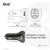 Club 3D Club3D Auto nabíječka pro Notebooky 36W, 3 porty (2xUSB-A + USB-C)