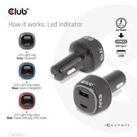 Club 3D Club3D Auto nabíječka pro Notebooky 63W, 2 porty (USB-A + USB-C)