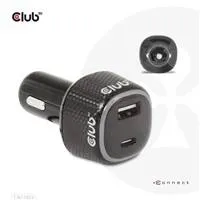 Club 3D Club3D Auto nabíječka pro Notebooky 63W, 2 porty (USB-A + USB-C)
