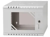 LEXI-Net 10" nástěnný rozvaděč Basic 4U 320x300, skleněné dveře, bez zad, svařovaný, šedý