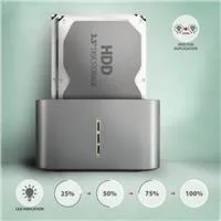 AXAGON ADSA-DC, USB-C 5Gbps - 2x SATA 6G 2.5"/3.5" SSD/HDD CLONE DUAL dokovací stanice