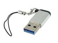 PremiumCord Adaptér USB3.0 A male - USB-C Female, stříbrná s očkem na zavěšení