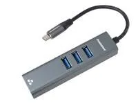 PREMIUMCORD Adaptér USB-C na Gigabit 10/100/1000Mbps + 3x USB3.0 konektor