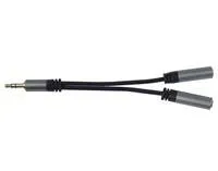 PremiumCord rozdvojka HQ 3,5mm Jack Male - 2x Jack Female 15cm