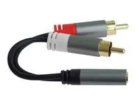 PremiumCord kabel HQ Jack 3.5mm Female - 2x CINCH Male 15cm