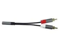 PremiumCord kabel HQ Jack 3.5mm Female - 2x CINCH Male 15cm