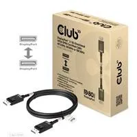 Club3D Kabel DisplayPort 2.1 na DisplayPort 2.1 VESA DP80, 4K240Hz/8K60Hz/10K30Hz HDR (M/M), 1.2m, černá