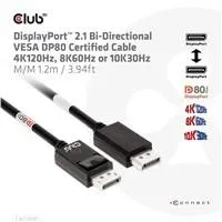 Club3D Kabel DisplayPort 2.1 na DisplayPort 2.1 VESA DP80, 4K240Hz/8K60Hz/10K30Hz HDR (M/M), 1.2m, černá