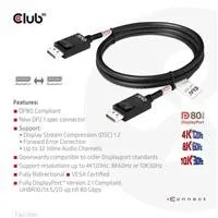 Club3D Kabel DisplayPort 2.1 na DisplayPort 2.1 VESA DP80, 4K240Hz/8K60Hz/10K30Hz HDR (M/M), 1.2m, černá