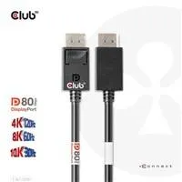 Club3D Kabel DisplayPort 2.1 na DisplayPort 2.1 VESA DP80, 4K240Hz/8K60Hz/10K30Hz HDR (M/M), 1.2m, černá
