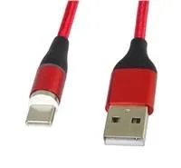 PREMIUMCORD Magnetický nabíjací a dátový kábel micro USB a USB-C 1 m, červený