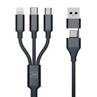 3mk nabíjecí kabel Hyper Cable 3in1 USB-A/C na USB-C/Micro USB/Lightning 1.5m, černá