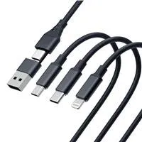 3mk nabíjecí kabel Hyper Cable 3in1 USB-A/C na USB-C/Micro USB/Lightning 1.5m, černá