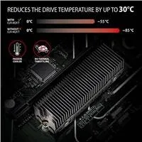 AXAGON CLR-M2XT, hliníkový pasívny chladič pre jedno aj obojstranný M.2 SSD disk, výška 24 mm