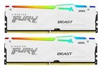 KINGSTON DIMM DDR5 64GB (Kit of 2) 6000MT/s CL30 Non-ECC FURY Beast RGB EXPO, Bílá