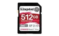 Kingston SDXC karta 512GB Canvas React Plus, UHS-II, U3, V60, R:280/W:150MB/s