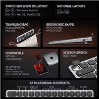 AXAGON HMC-KB-CS, USB 5Gbps hub s CZ/SK klávesnicou, HDMI 4K/60Hz, 3x USB-A, SD/mSD, audio, PD 100W, kábel USB-C 60cm