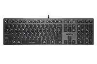 A4tech Klávesnice FX50, kancelářská nízkoprofilová klávesnice, CZ, šedá