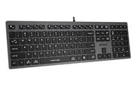A4tech Klávesnice FX50, kancelářská nízkoprofilová klávesnice, CZ, šedá