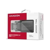 AXAGON ACU-QC18, nabíjačka do siete 18W, 1x port USB-A, QC3.0/AFC/Apple, čierna