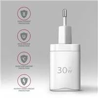 AXAGON ACU-PD30W, Sil nabíjačka do siete 30W, 1x port USB-C, PD3.0/PPS/QC4+/SFC/AFC/Apple, biela