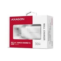 AXAGON ACU-PD30W, Sil nabíjačka do siete 30W, 1x port USB-C, PD3.0/PPS/QC4+/SFC/AFC/Apple, biela