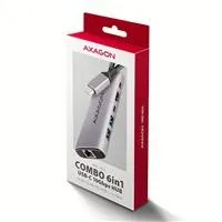AXAGON HMC-6G2L, USB 10Gb/s hub, 2x USB-A, 1x USB-C, HDMI 4k/60, RJ-45, PD 100W, kábel USB-C 15cm