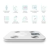 TrueLife FitShape S6 BT - Bioelektrická impedanční bluetooth váha - bílá