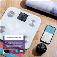 TrueLife FitShape S6 BT - Bioelektrická impedanční bluetooth váha - bílá