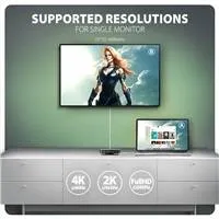 AXAGON HMC-UFO, USB 10Gbps hub, 2x USB-A, USB-C, HDMI 4k/60, RJ-45, M.2 slot, SD/mSD, audio, PD 100W, kábel USB-C 65cm