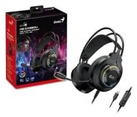 Genius GX GAMING HS-GX580U, sluchátka s mikrofonem, ovládání hlasitosti, černá, herní sluchátka, 50 mm měniče typ USB