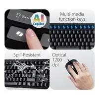 Genius KM-100SE COPILOT, sada klávesnice s optickou myší, CZ/SK, drátová (USB), černá