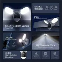 TP-Link Tapo C720 venkovní kamera s reflektory (4MP, 2K QHD, 1440p, IR 30m, WiFi, microSDcard, IP65)