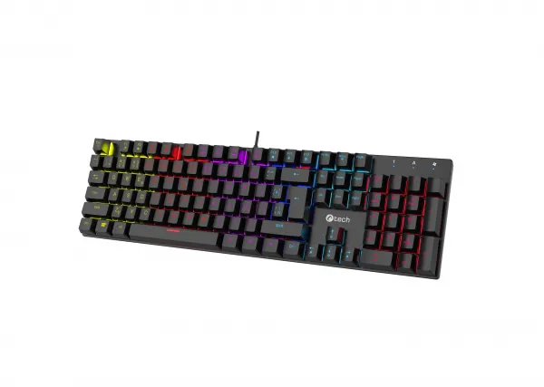 Mechanická herní klávesnice C-TECH Morpheus (GKB-11), casual gaming, CZ/SK, červené spínače, RGB podsvícení, USB