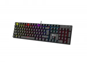 Mechanická herní klávesnice C-TECH Morpheus (GKB-11), casual gaming, CZ/SK, červené spínače, RGB podsvícení, USB