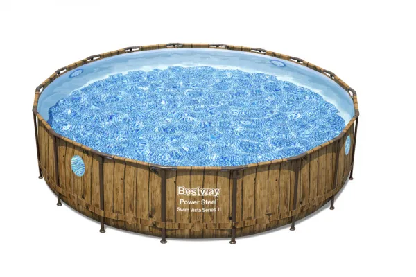 Bazén Bestway® Power Steel™, Vista Series, 56977, kartušová filtrácia, rebrík, plachta, ChemConnect ™ dávkovač, lepiaca záplata, 549x122 cm