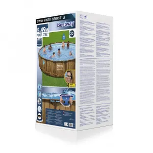Bazén Bestway® Power Steel™, Vista Series, 56977, kartušová filtrácia, rebrík, plachta, ChemConnect ™ dávkovač, lepiaca záplata, 549x122 cm