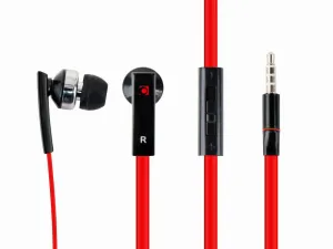 Sluchátka GEMBIRD MHS-EP-OPO pro MP3, plochý kabel, s mikrofonem