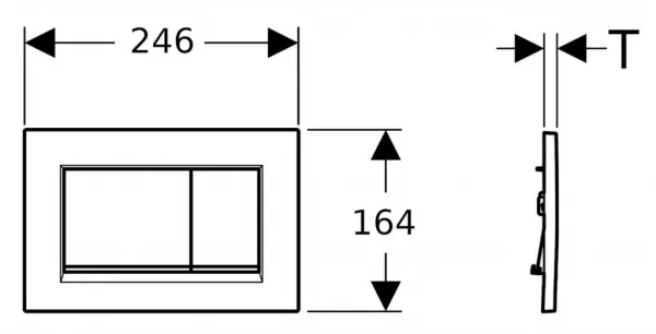 Geberit Sigma30 - Ovládacie tlačidlo LESK na 2 množstvá splachovania, čierna lesklá/čierna matná 115.883.DW.1