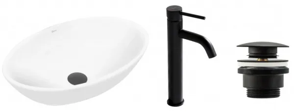 REA/S - SET umývadlo na dosku + batéria + klik klak KPL-09996