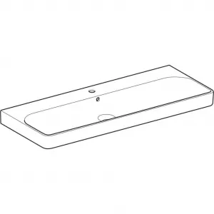 GEBERIT - Smyle Square Umývadlo 120x48 cm, s prepadom, otvoru na batériu, biela 500.226.01.1
